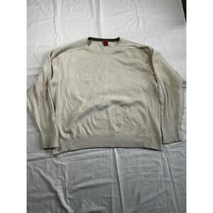 Levis Men’s XL Sweater Beige Knit Long Sleeve Solid Casual Ribbed Neutral